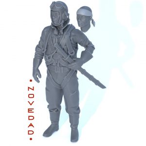 Piloto japonés WWII de pie